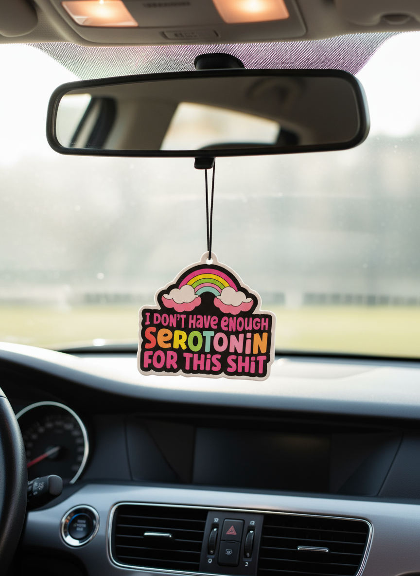 Car charm air freshener with salty saying