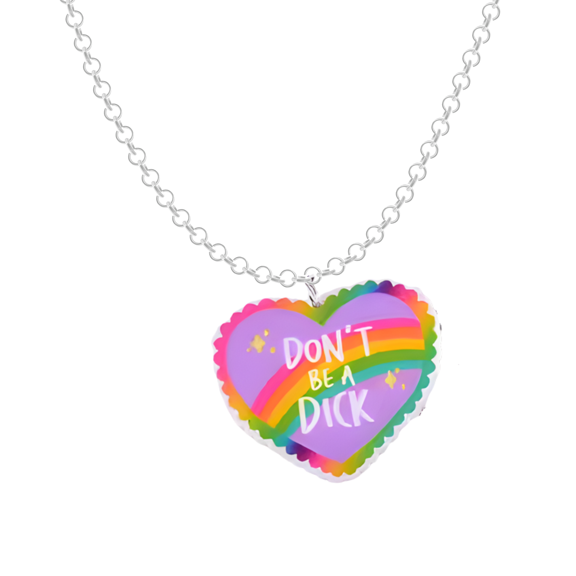 Acrylic Heart Charm Statement Necklace  – Retro Statement Jewelry with funny saying